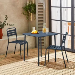 Gartentisch mit 2 Stühlen aus Stahl