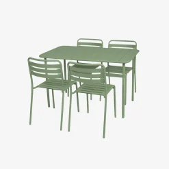 Gartentisch + 4 Stühle aus Stahl