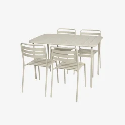Gartentisch + 4 Stühle aus Stahl
