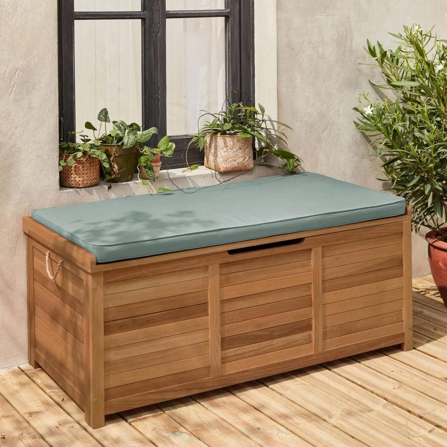 Gartentruhe aus Holz 200L 125 X 60 cm