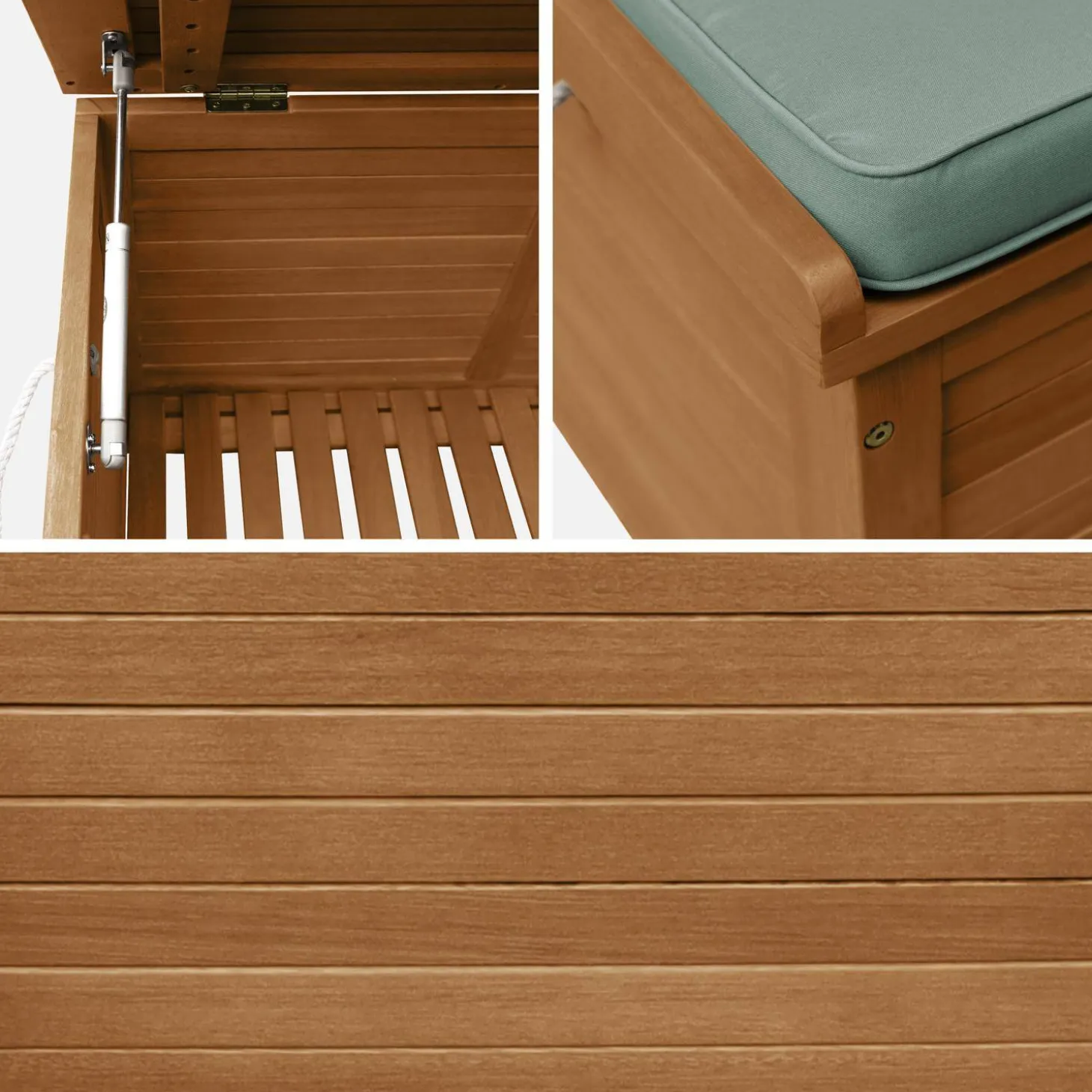 Gartentruhe aus Holz 200L 125 X 60 cm
