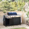 Gasgrill 4 Brenner + 1 Seitenbrenner