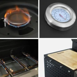 Gasgrill 4 Brenner + 1 Seitenbrenner mit Abdeckung