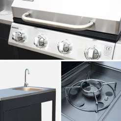 Gasgrill mit Außenküche 4+1 Brenner