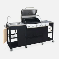 Gasgrill mit 4 Brennern + 1 Seitenbrenner und Außenküche