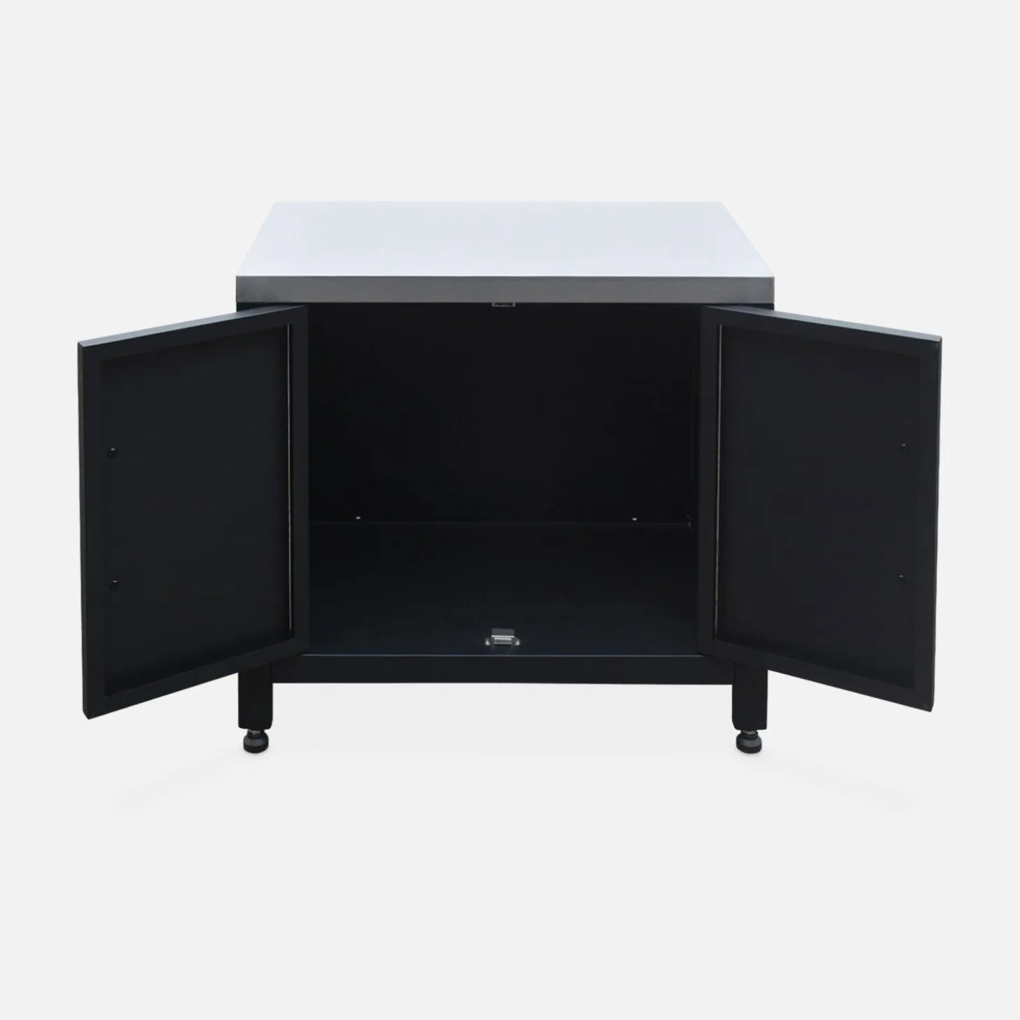 Gasgrill mit 4 Brennern zum Aufstellen + Küchenschrank aus Stahl B 80cm