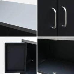 Gasgrill mit 4 Brennern zum Aufstellen + Küchenschrank aus Stahl B 80cm
