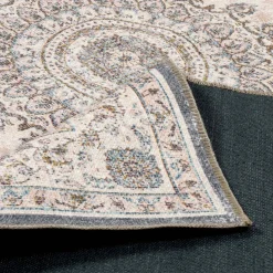 Gemusterter Indoor-Teppich im Barockstil rosa, rot und blau