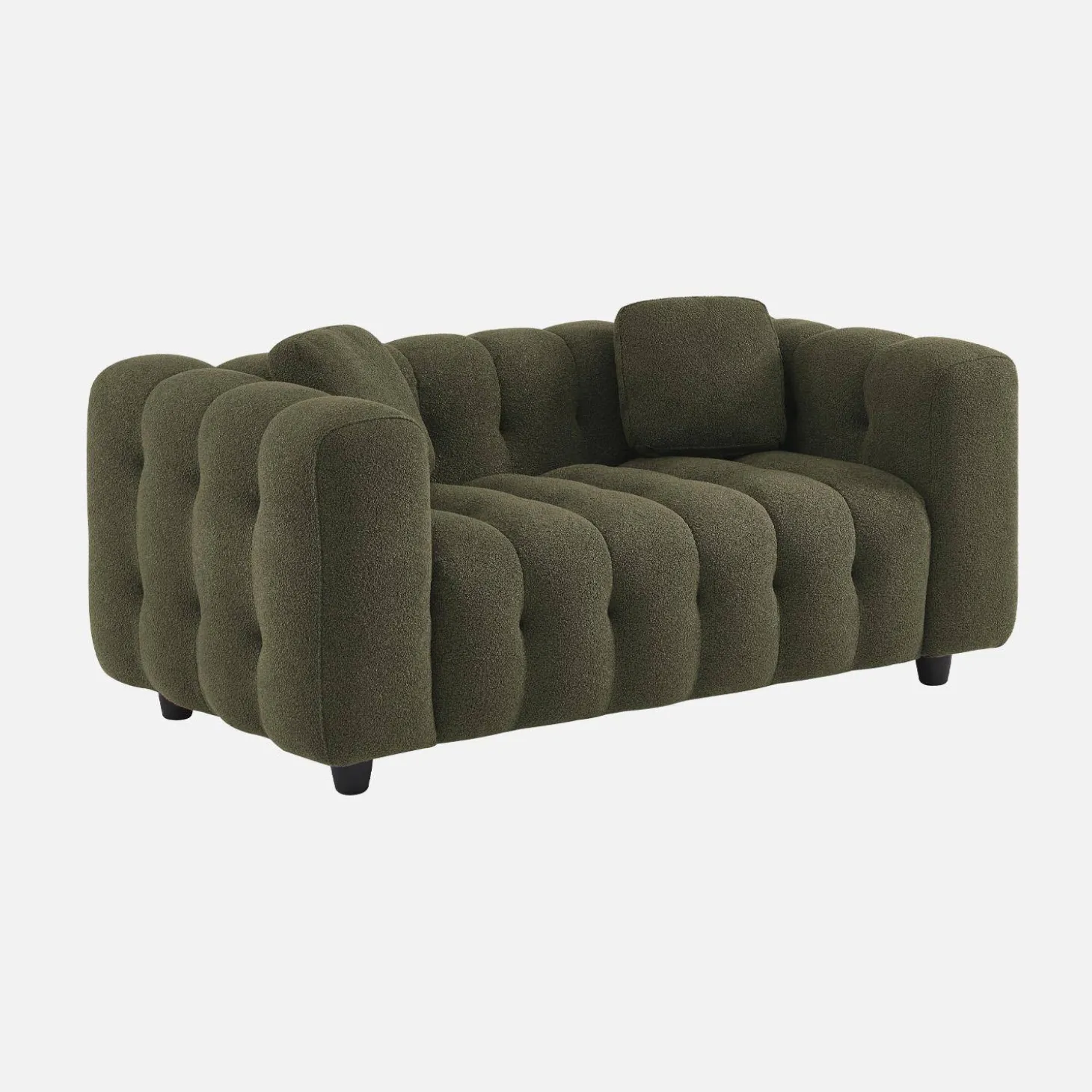 Gepolstertes Sofa mit strukturiertem Bouclé-Bezug, 2-Sitzer