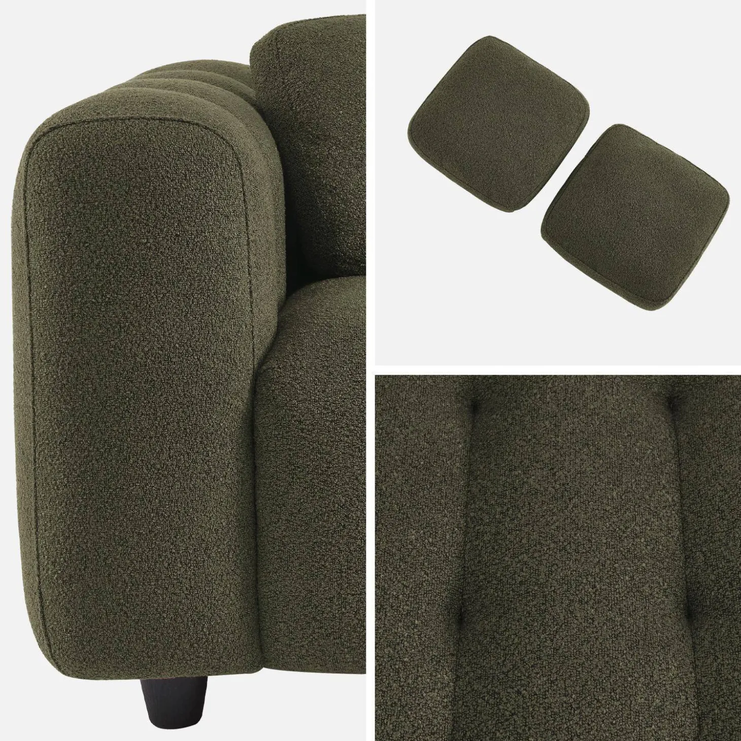 Gepolstertes Sofa mit strukturiertem Bouclé-Bezug, 2-Sitzer