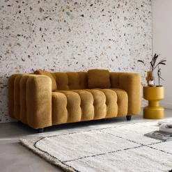 Gepolstertes Sofa mit strukturiertem Bouclé-Bezug, 2-Sitzer