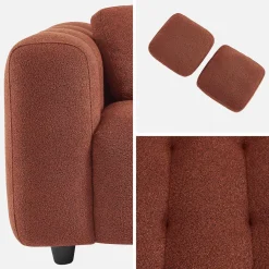 Gepolstertes Sofa mit strukturiertem Bouclé-Bezug, 2-Sitzer