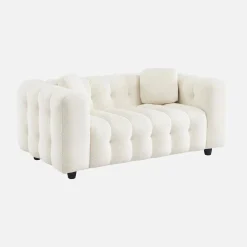 Gepolstertes Sofa mit strukturiertem Bouclé-Bezug, 2-Sitzer
