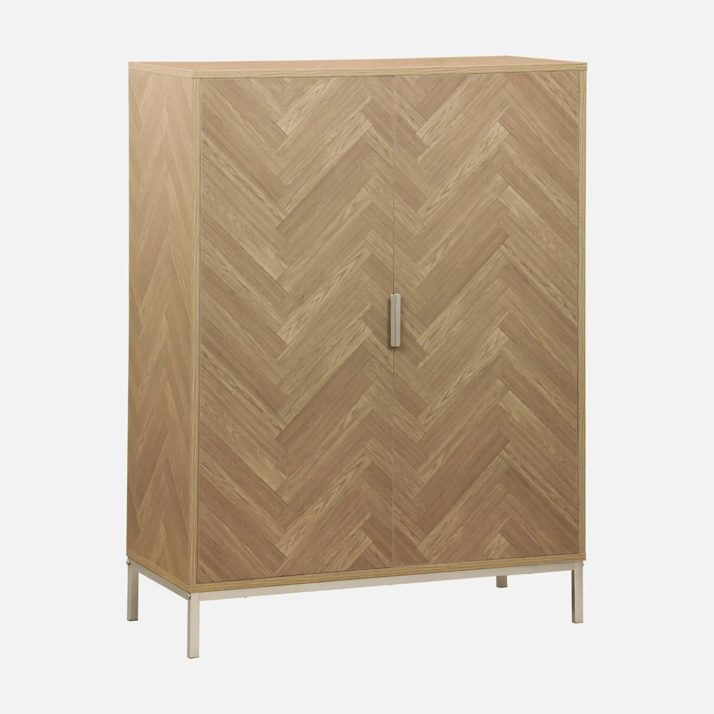 Geschirrschrank in Fischgrät-Optik, 2 Türen