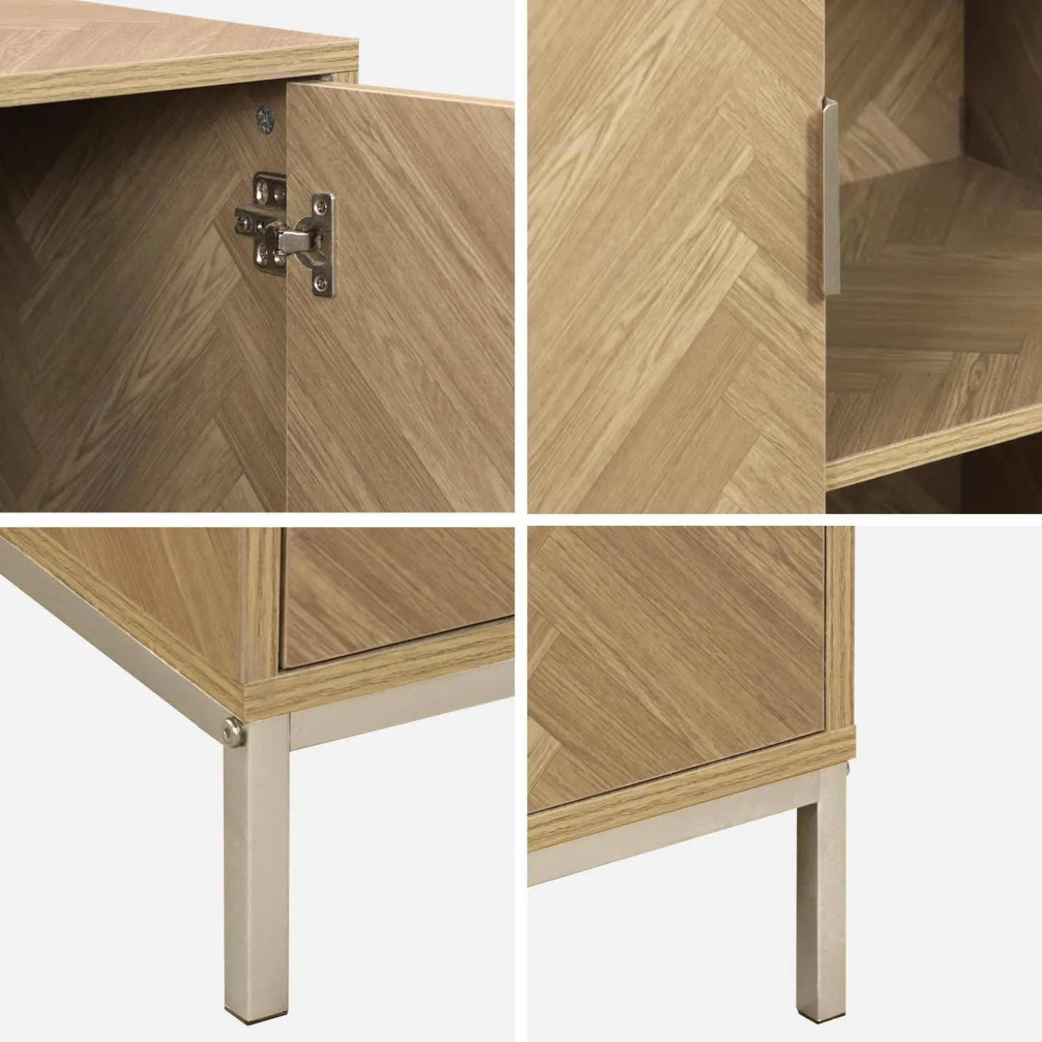 Geschirrschrank in Fischgrät-Optik, 2 Türen