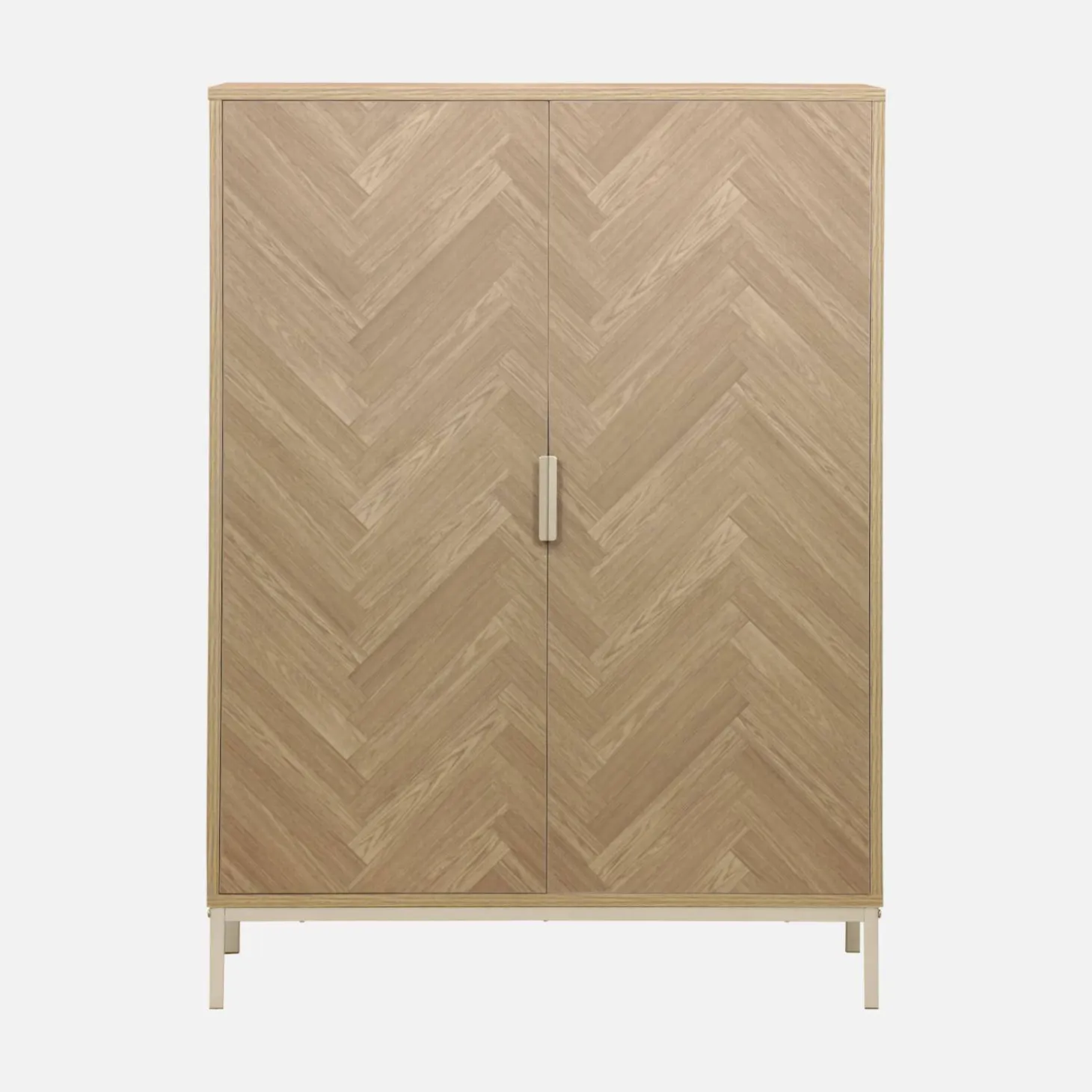 Geschirrschrank in Fischgrät-Optik, 2 Türen