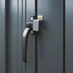 Graue Mülltonnenabdeckung aus verzinktem Stahl