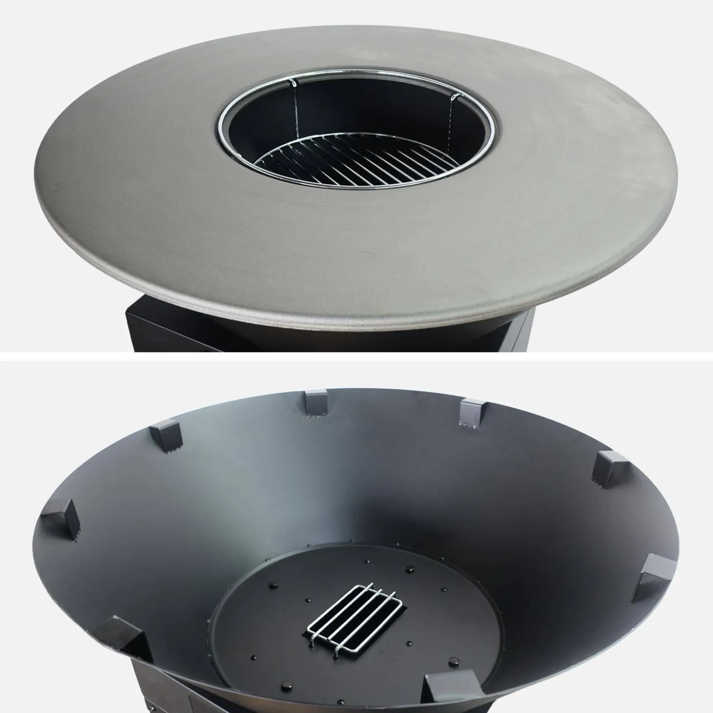 Grill-Feuerschale Ø 81,5 cm mit Grillrost, Stauraum, Deckel und Zubehör