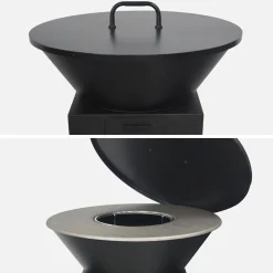 Grill-Feuerschale Ø 81,5 cm mit Grillrost, Stauraum, Deckel und Zubehör