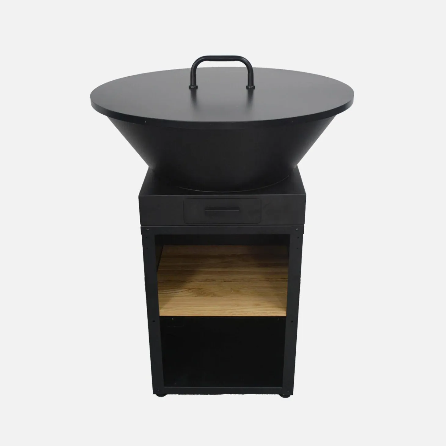 Grill-Feuerschale Ø 81,5 cm mit Grillrost, Stauraum und Deckel