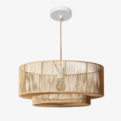 Hängelampe für Indoor mit Rattan-Look Ø 50 cm