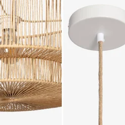 Hängelampe für Indoor mit Rattan-Look Ø 50 cm