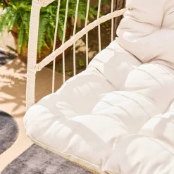 Hängesessel aus Stahl, Rattangeflecht, Polyester