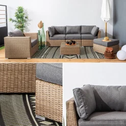 Hochwertiges Lounge-Set Rattan XXL