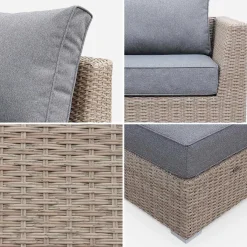 Hochwertiges Lounge-Set Rattan XXL
