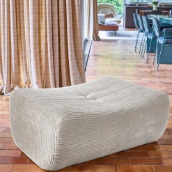 Hocker, Fußhocker mit Cordbezug für Sessel und Sofas