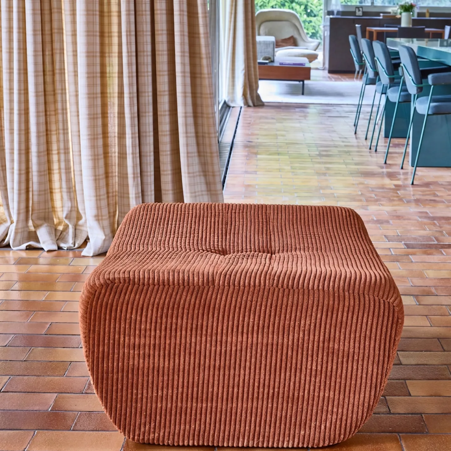 Hocker, Fußhocker mit Cordbezug für Sessel und Sofas