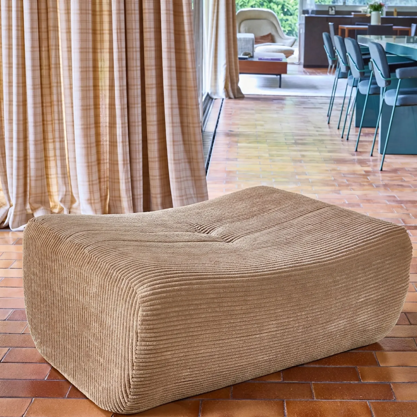Hocker, Fußhocker mit Cordbezug für Sessel und Sofas