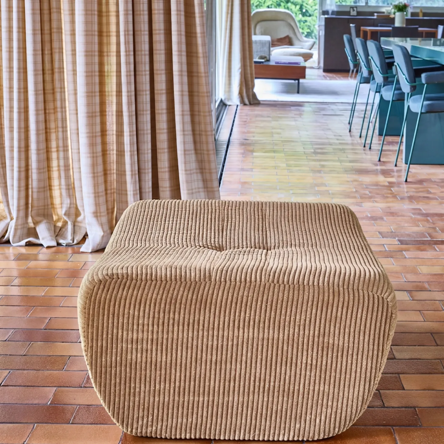 Hocker, Fußhocker mit Cordbezug für Sessel und Sofas
