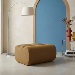 Hocker, Fußhocker mit strukturiertem Bouclé-Bezug