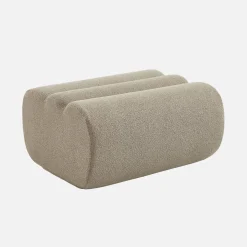Hocker, Fußhocker mit strukturiertem Bouclé-Bezug