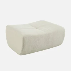 Hocker, Fußhocker mit strukturiertem Bouclé-Bezug für Sessel und Sofas