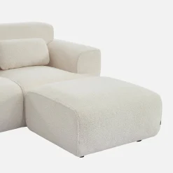 Hocker, Fußstütze für 2-Sitzer-Sofa Wallas Bouclette