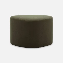 Hocker in Kieselsteinform mit Stoffbezug
