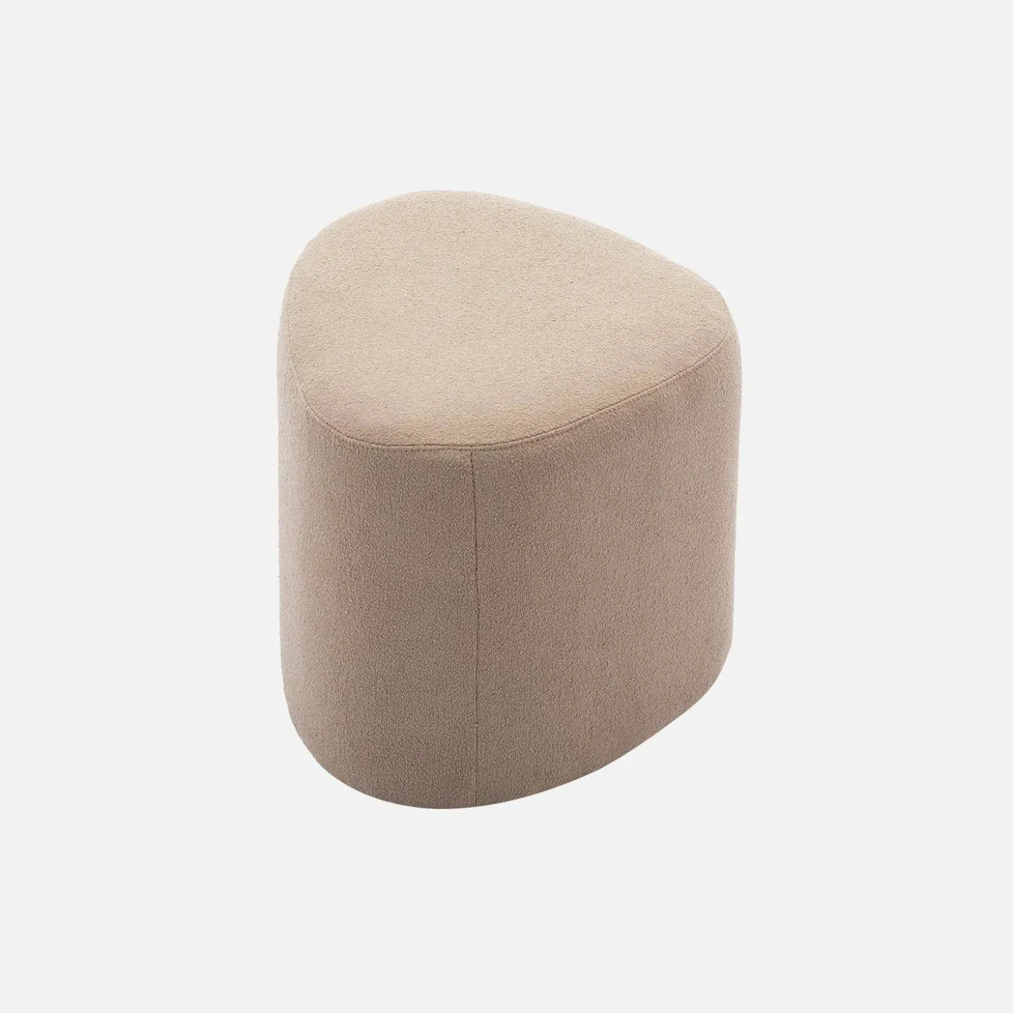 Hocker in Kieselsteinform mit Stoffbezug