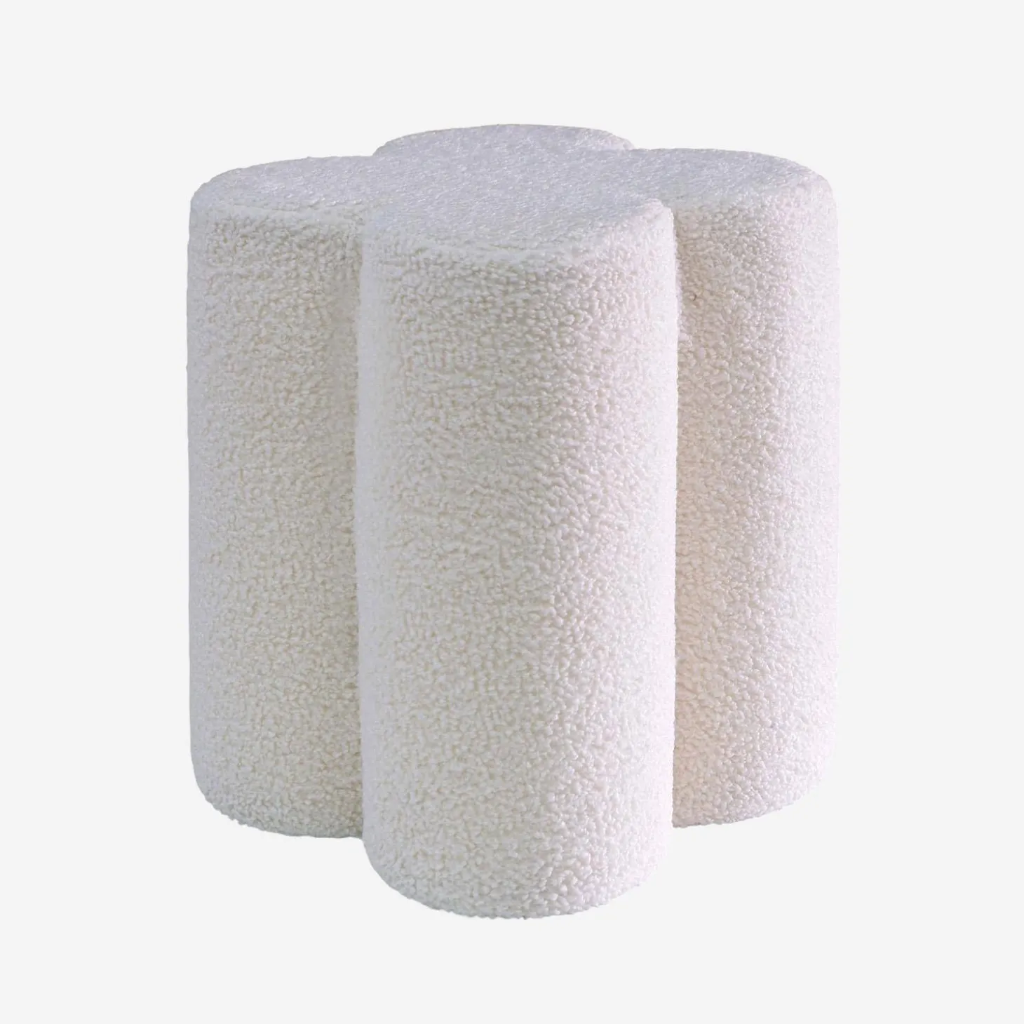 Hocker Kleeblatt Bouclé