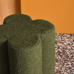 Hocker Kleeblatt Bouclé