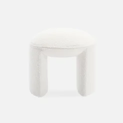 Hocker mit Bezug aus strukturiertem Bouclé