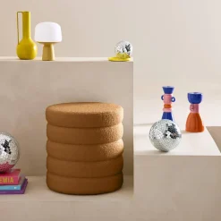 Hocker mit Stauraum und Bouclé-Bezug