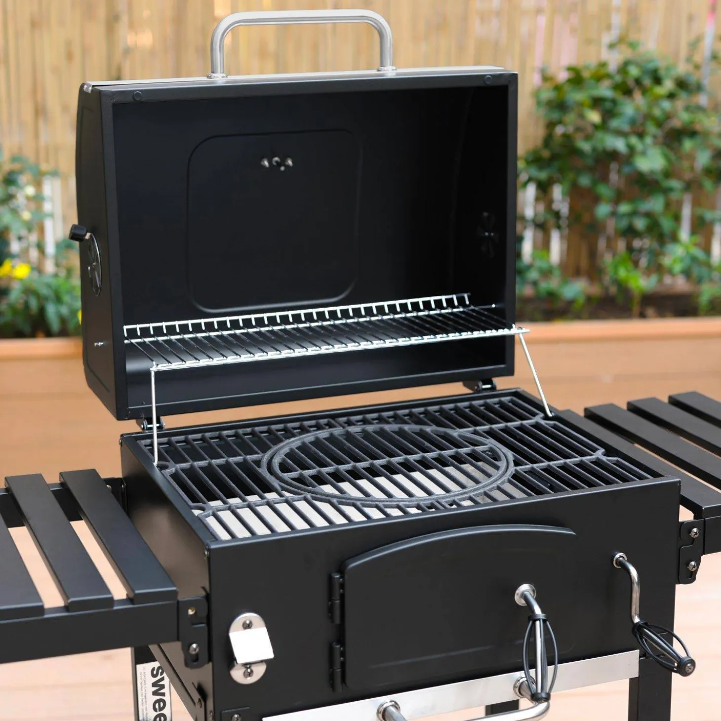 Holzkohlegrill schwarz Räuchergrill - Bernard