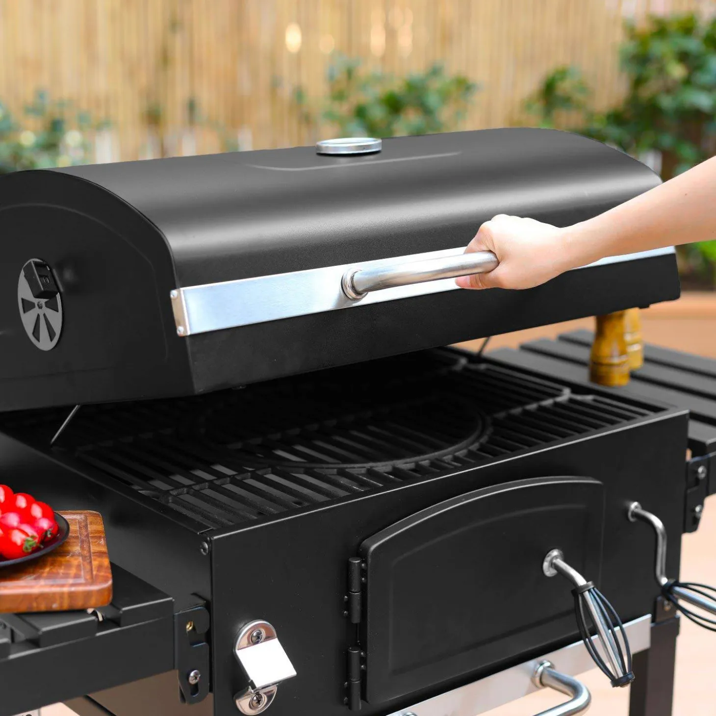 Holzkohlegrill schwarz Räuchergrill - Bernard