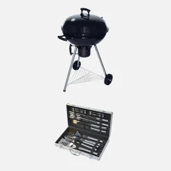 Holzkohle Grill Set inklusive Zubehörkoffer