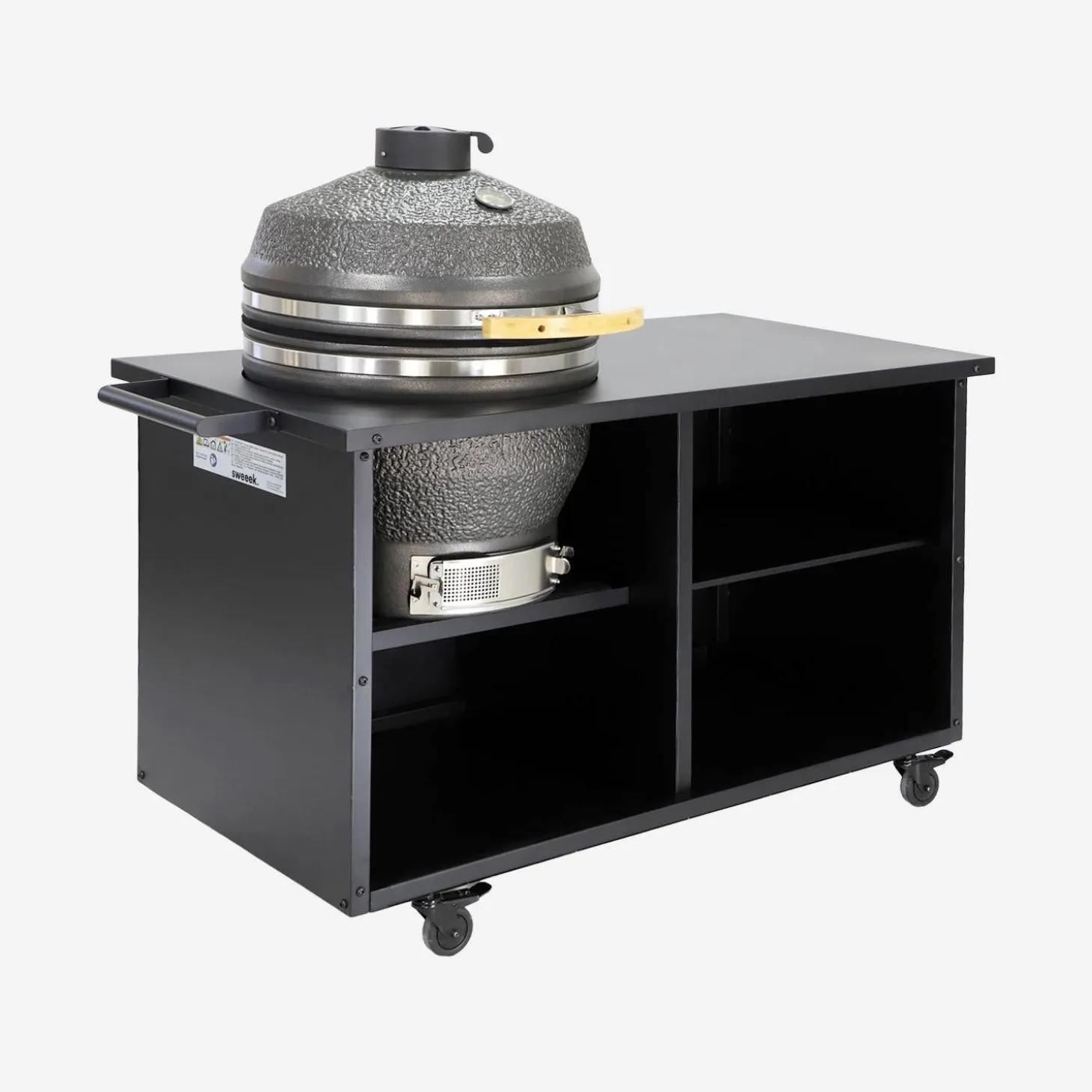 Holzkohlegrill, Smoker mit Rollen und Abdeckung