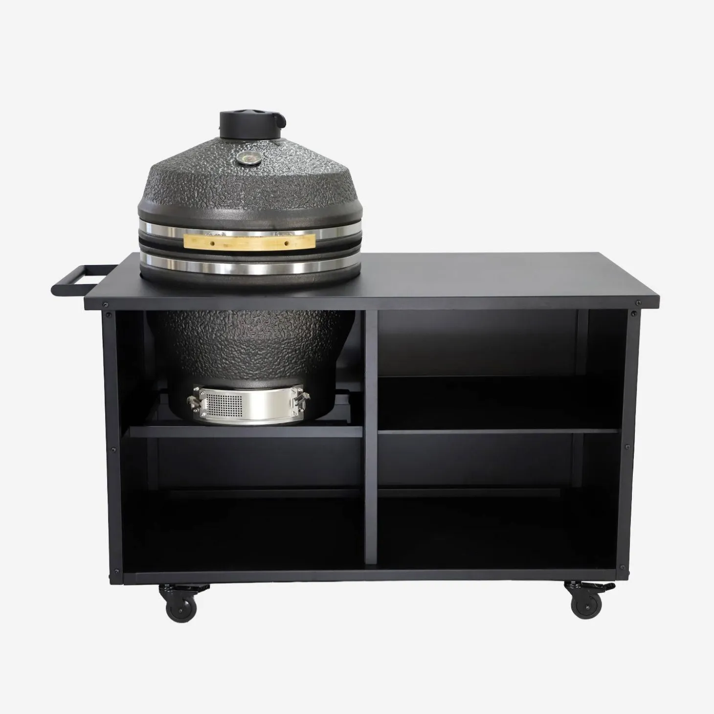 Holzkohlegrill, Smoker mit Rollen und Abdeckung