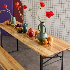 Holztisch mit 2 Sitzbänken 180cm