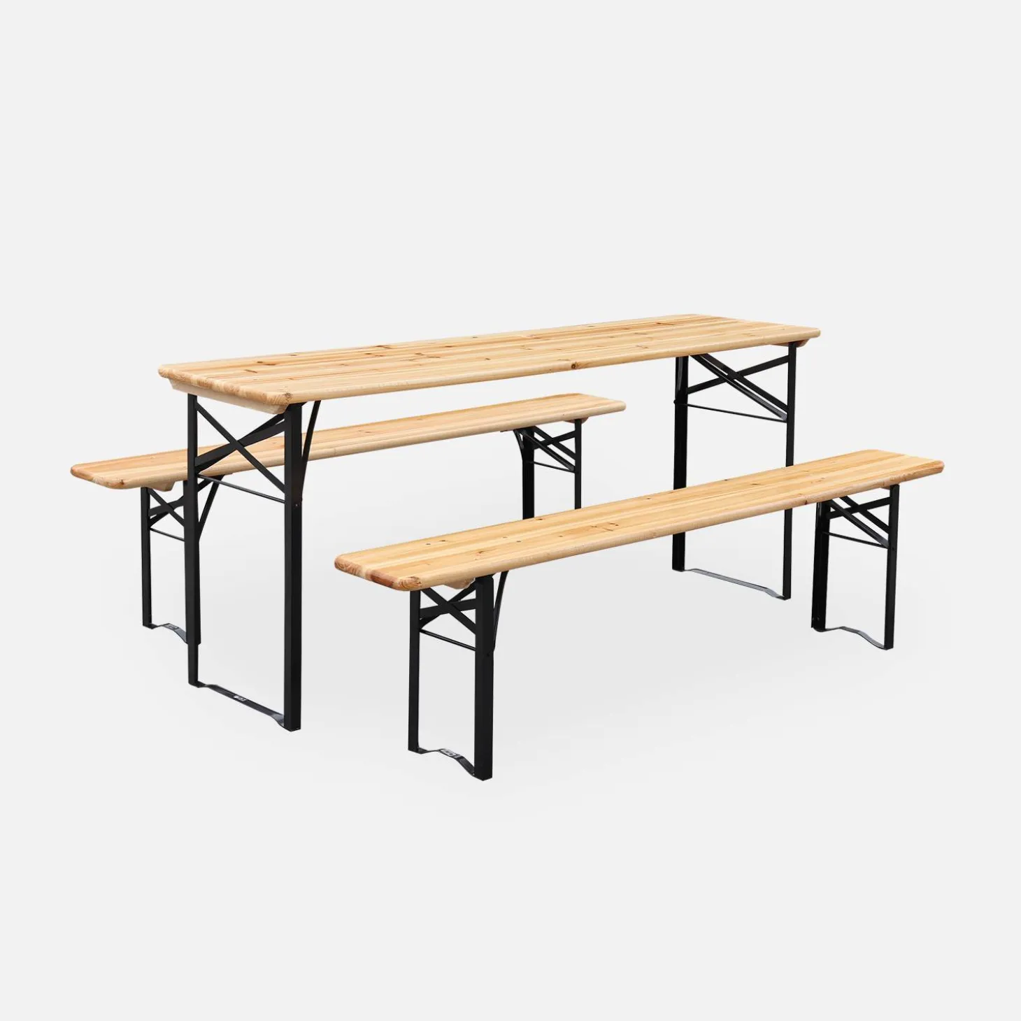 Holztisch mit 2 Sitzbänken 180cm